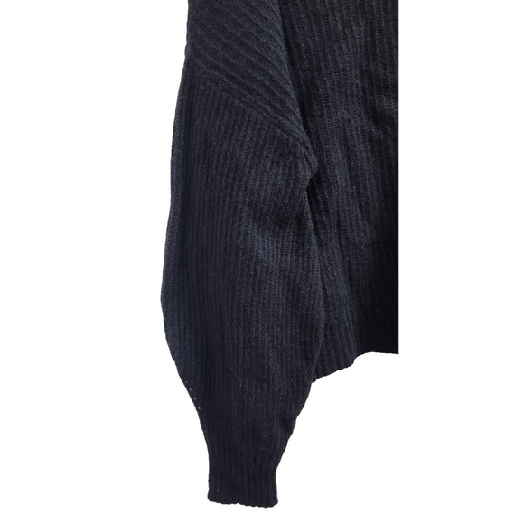 N.O.W. Andrea Rosati Cashmere Sweater Women Black Ribbed Knit Italy Oversized M - Picture 5 of 14